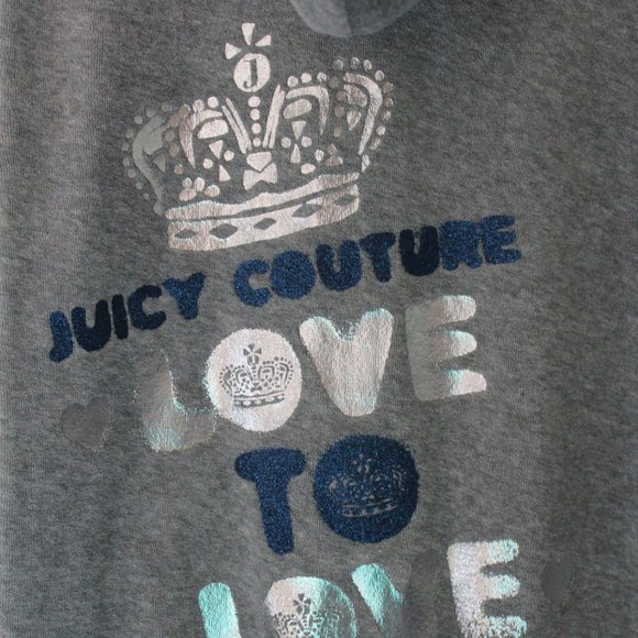 Juicy Couture Gray "Silver Lining" Terry Cloth Jacket / Hoodie - Picture 3 of 7